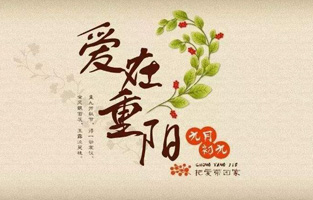 重陽(yáng)節，是中國傳統節日，節期為每年農歷九月初九?！熬拧睌翟凇兑捉?jīng)》中為陽(yáng)數，“九九”兩陽(yáng)數相重，故曰“重陽(yáng)”；因日與月皆逢九，故又稱(chēng)為“重九”。九九歸真，一元肇始，古人認為九九重陽(yáng)是吉祥的日子。古時(shí)民間在重陽(yáng)節有登高祈福、秋游賞菊、佩插茱萸、拜神祭祖及飲宴祈壽等習俗。傳承至今，又添加了敬老等內涵，于重陽(yáng)之日享宴高會(huì )，感恩敬老。登高賞秋與感恩敬老是當今重陽(yáng)節日活動(dòng)的兩大重要主題。 